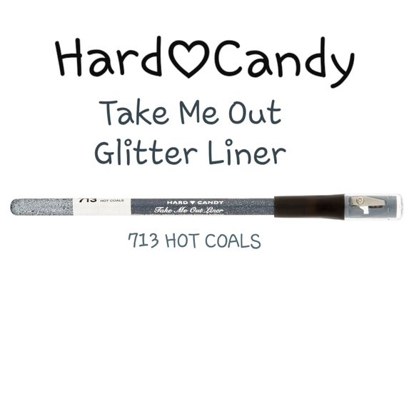 NWT Hard♡Candy Take Me Out Glitter Eye Liner 713 HOT COALS Built-In Sharpener! - Picture 7 of 15